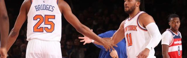 乐鱼体育官网入口-尼克斯三叉戟露锋芒！唐斯大桥布伦森联手轰64+20